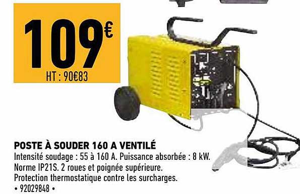 poste à souder 160 a ventilé