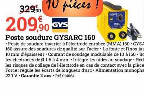poste soudure gysarc 160 gys
