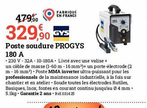 poste soudure progys 180 a gys