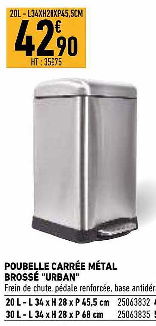 Poubelle Carrée Métal Brossé "urban"