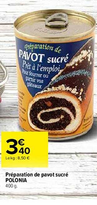 Préparation De Pavot Sucré Polonia
