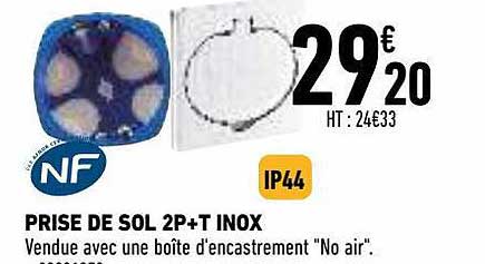 prise de sol 2p+t inox