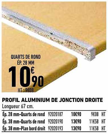 profil aluminium de jonction droite