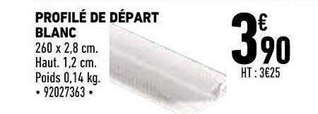 profilé de départ blanc