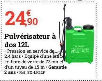 pulvérisateur à dos 12l