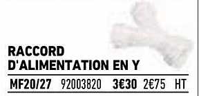 raccord d'alimentation en y
