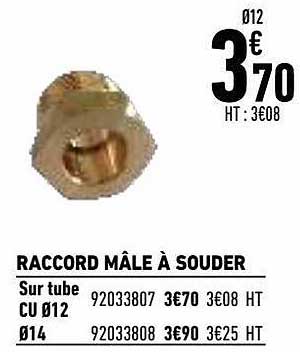 raccord mâle à souder