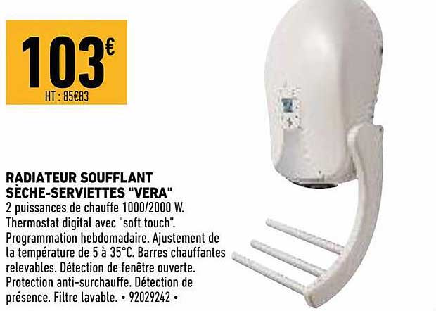 radiateur soufflant sèche-serviettes "vera"