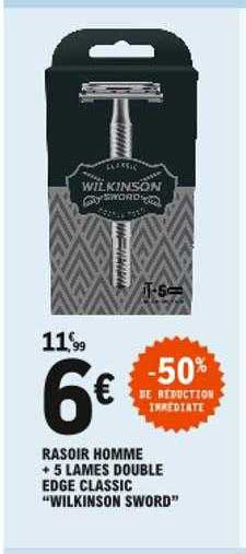 rasoir homme + 5 lames double edge classic "wilkinson word"