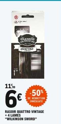 rasoir quattro vintage + 4 lames "wilkinson sword"