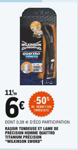 rasoir tondeuse et lame de précision quattro titanium précision "wilkinson sword"