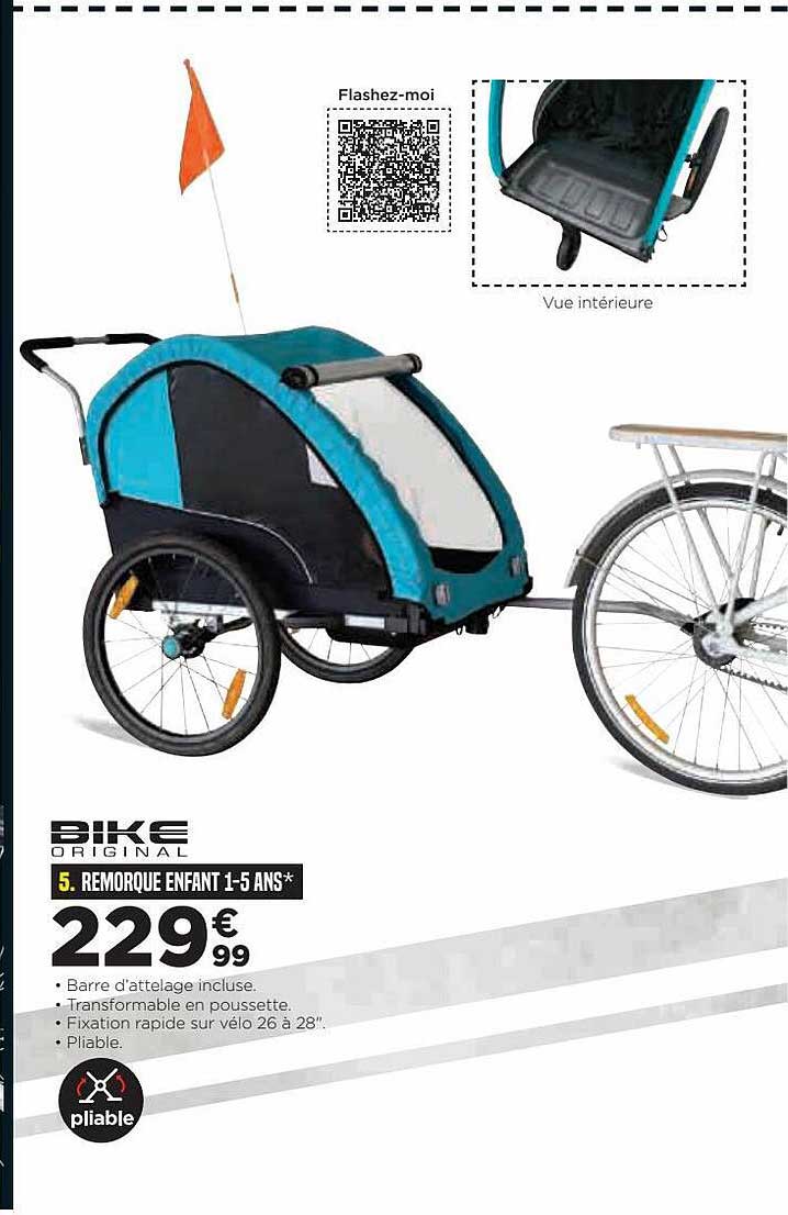 remorque enfant 1-5 ans bike original