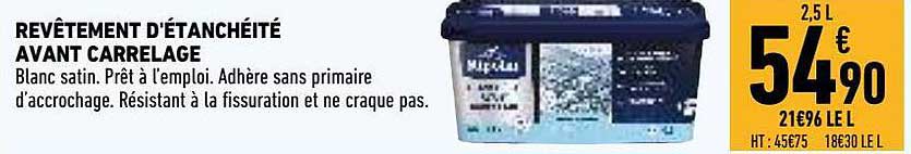 revêtement d'étanchéité avant carrelage