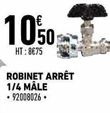 robinet arrêt 1-4 mâle
