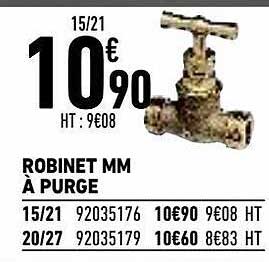 robinet mm à purge