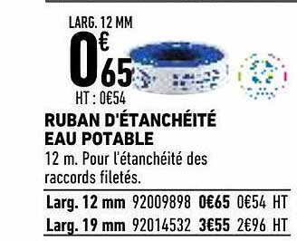 ruban d'étanchéité eau potable