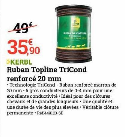 ruban topline tricond renforcé 20 mm kerbl