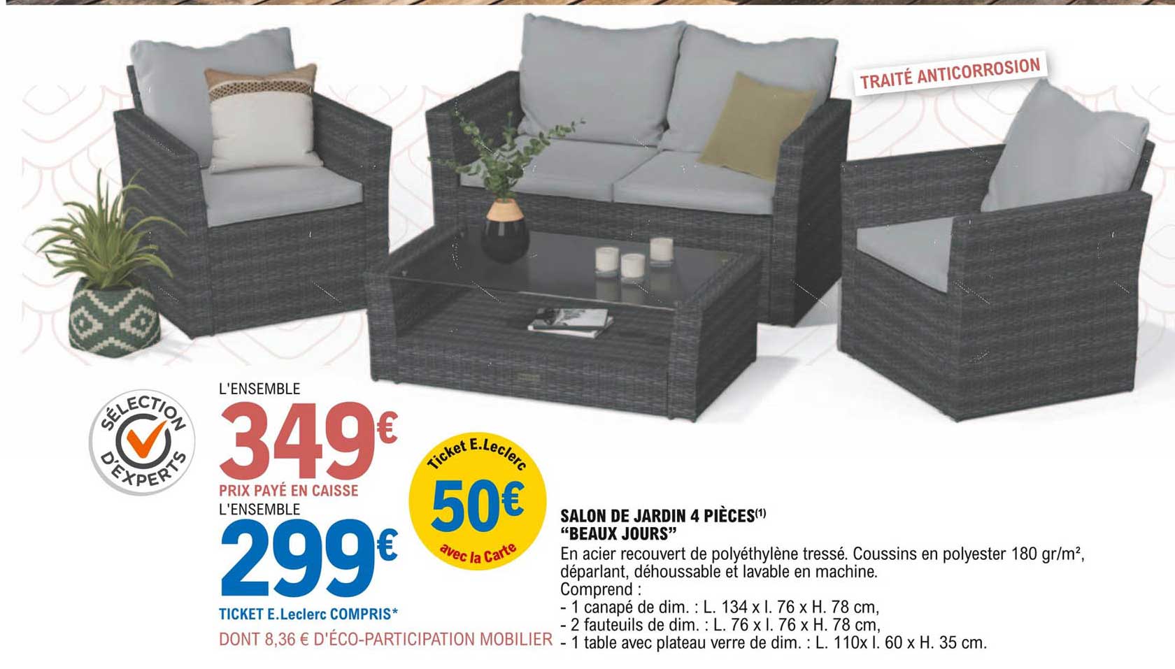 salon de jardin 4 pièces "beaux jours"