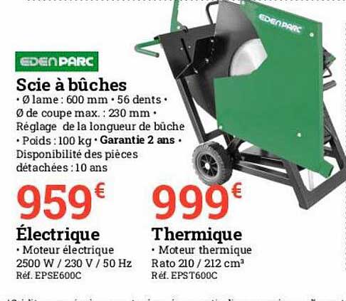 scie à bûches edenparc