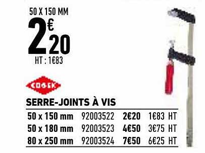serre-joints à vis
