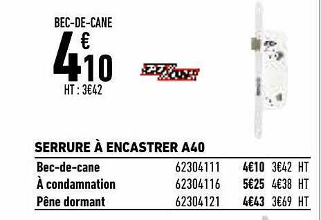 serrure à encastrer a40