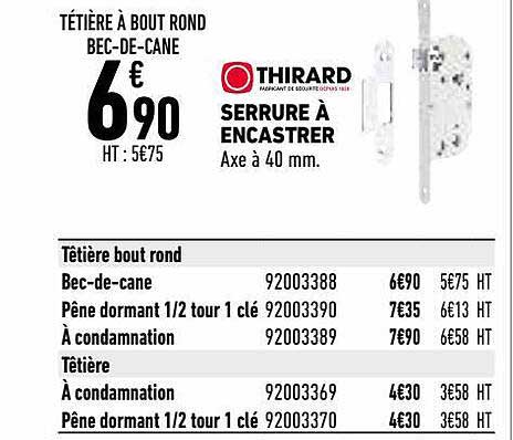 serrure à encastrer thirard