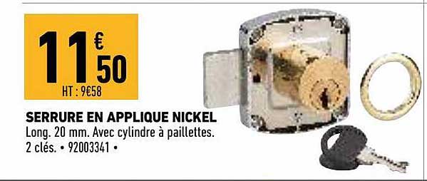 serrure en applique nickel