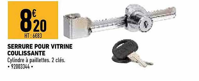 serrure pour vitrine coulissante
