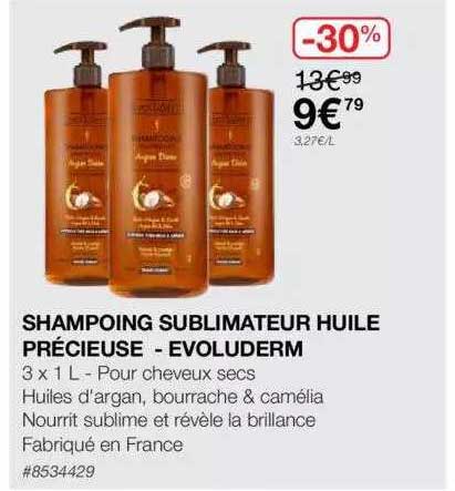 shampoing sublimateur huile précieuse - evoluderm