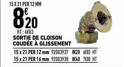 sortie de cloison coudée à glissement