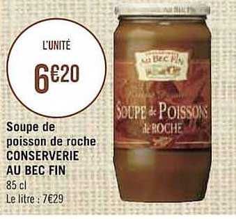 soupe de poisson de roche conserverie au bec fin