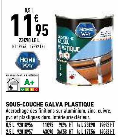 sous-couche galva plastique