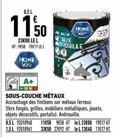 sous-couche métaux home way