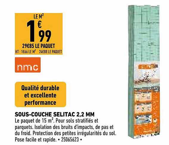 sous-couche selitac 2,2 mm nmc