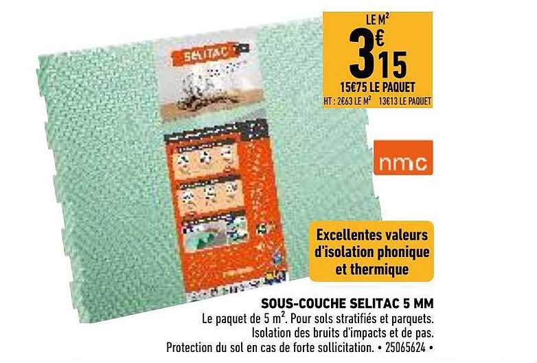 sous-couche selitac 5 mm nmc