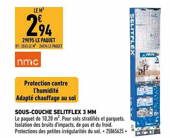 sous-couche selitflex 3 mm nmc