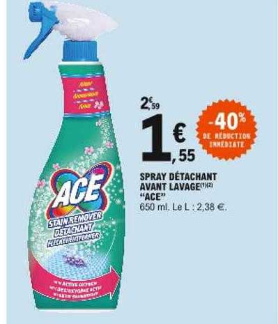 spray détachant avant lavage "ace"