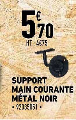 support main courante métal noir