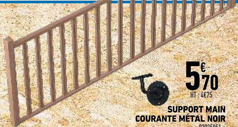 support main courante métal noir