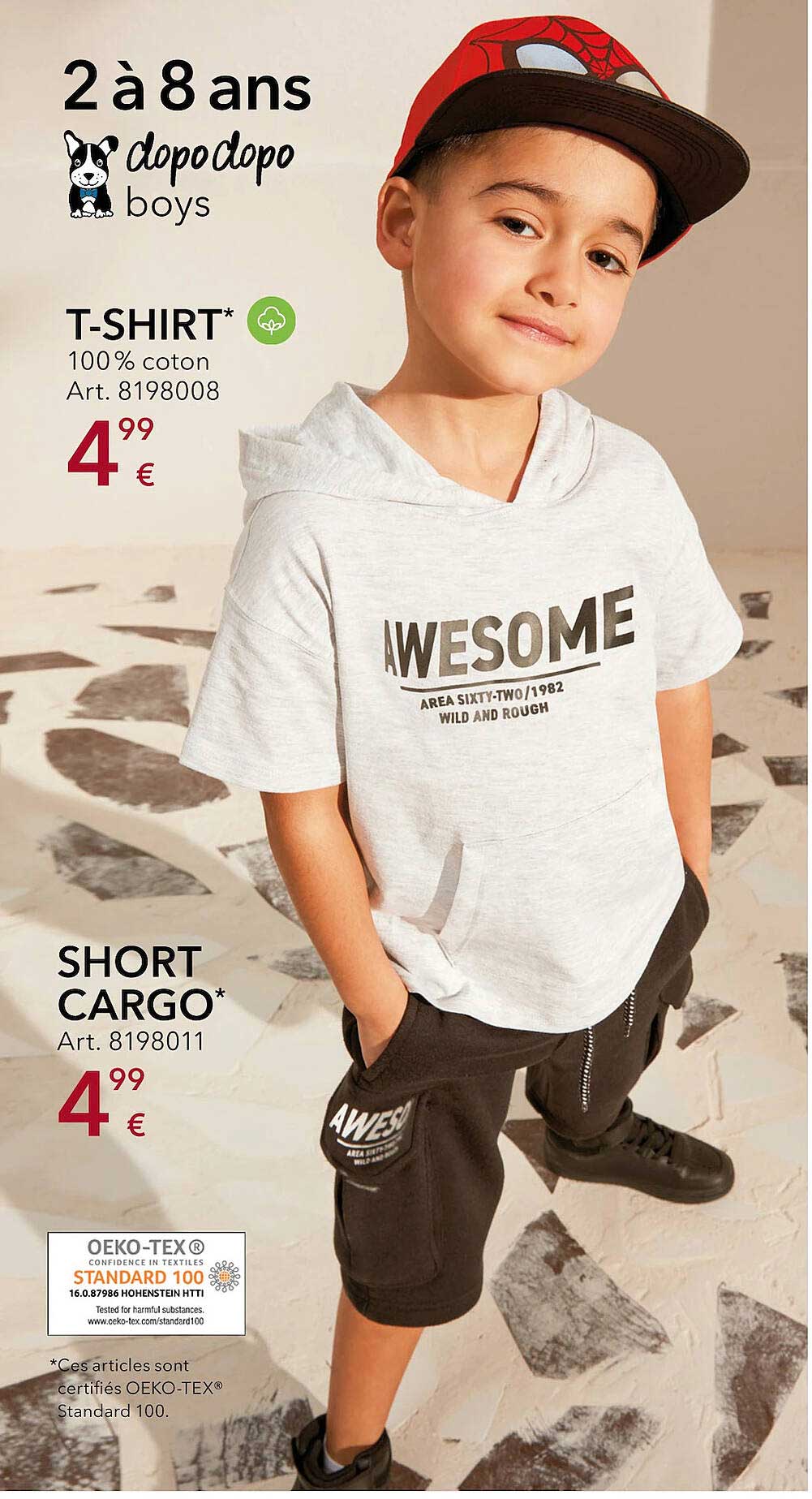 t-shirt, short cargo