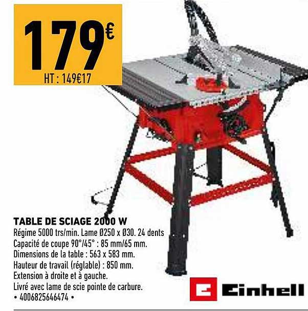 table de sciage 2000 w einhell