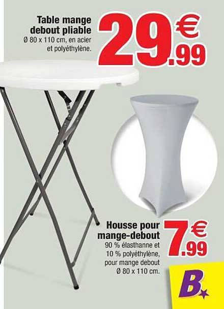table mange debout pliable, housse pour mange-debout