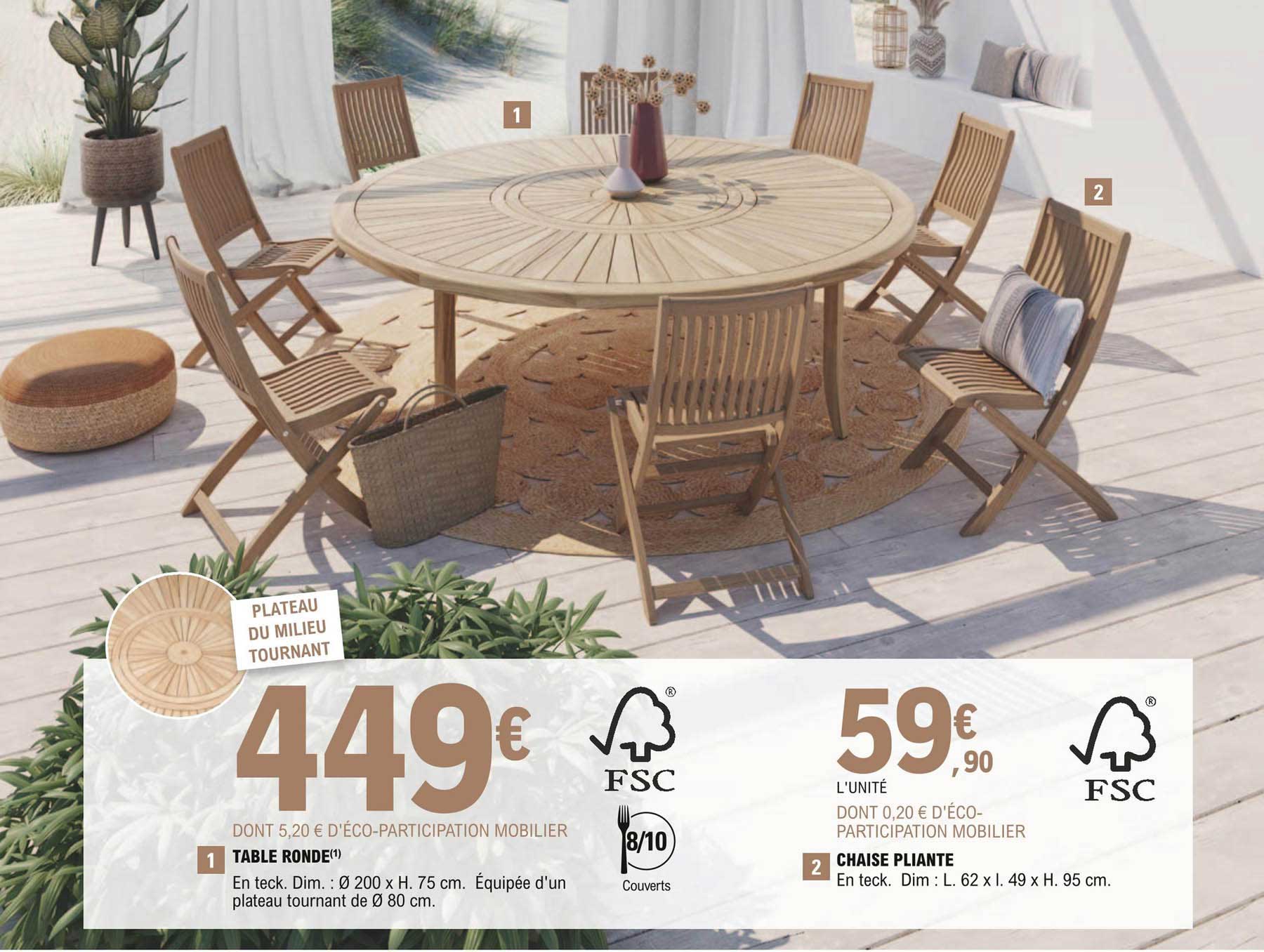 Table Ronde, Chaise Pliante