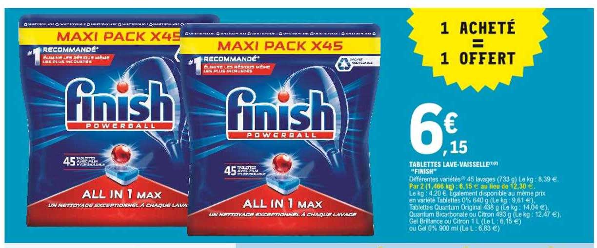 tablettes lave-vaisselle "finish"