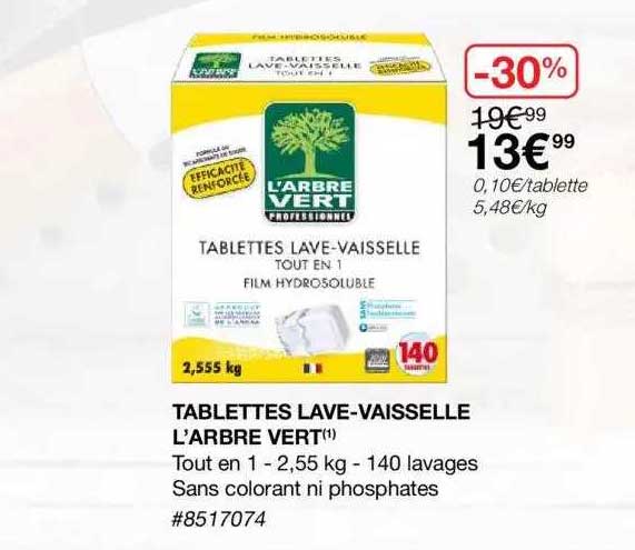 tablettes lave-vaisselle l'arbre vert