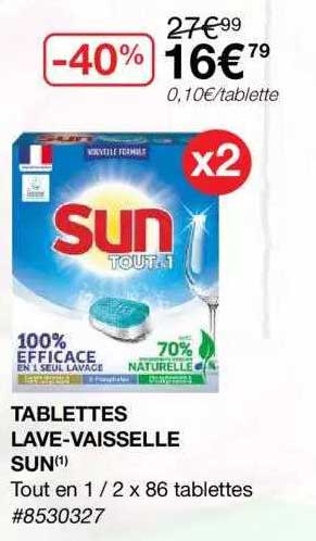 tablettes lave-vaisselle sun