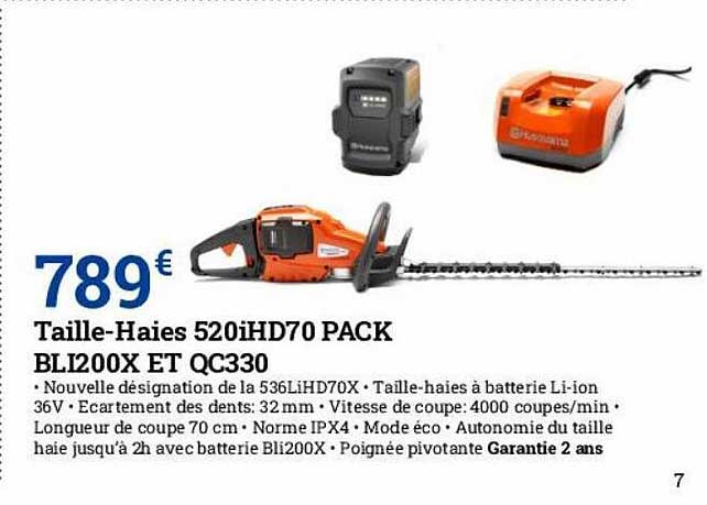 taille-haies 520ihd70 pack bli200x et qc330