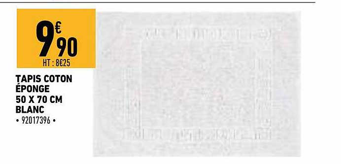Tapis Coton éponge 50 X 70 Cm Blanc