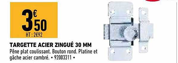 targette acier zingué 30 mm