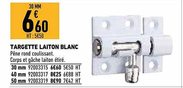 targette laiton blanc